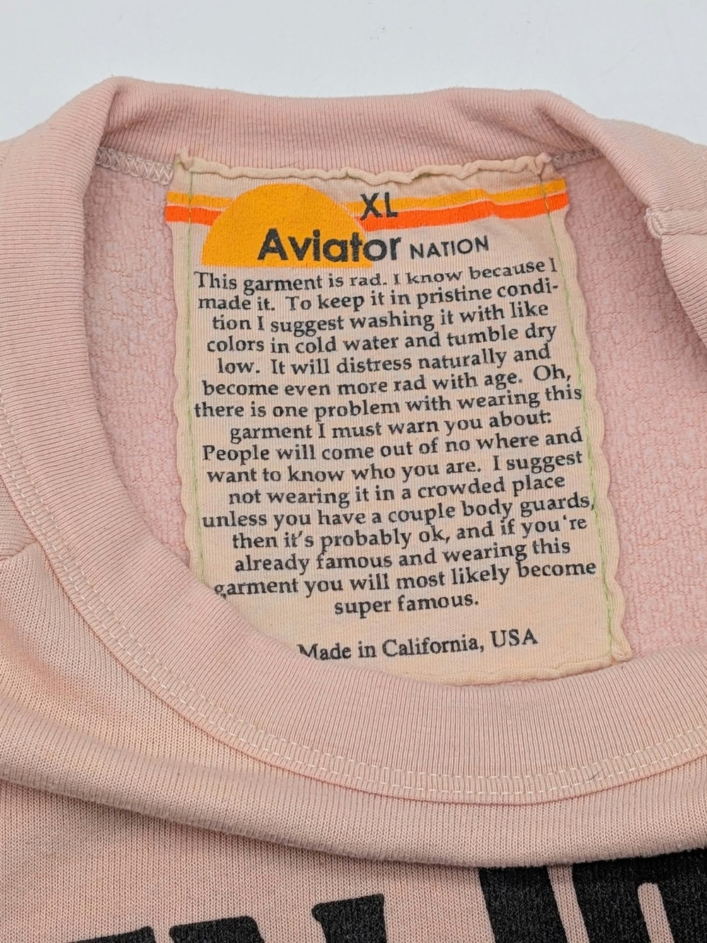 Aviator Nation Enjoy The Ride Cropped Sweatshirt XL - Picture 4 of 4